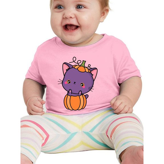 Cute Spookitty In Pumpkin. T-Shirt Infant -Image by Shutterstock,  24 Months