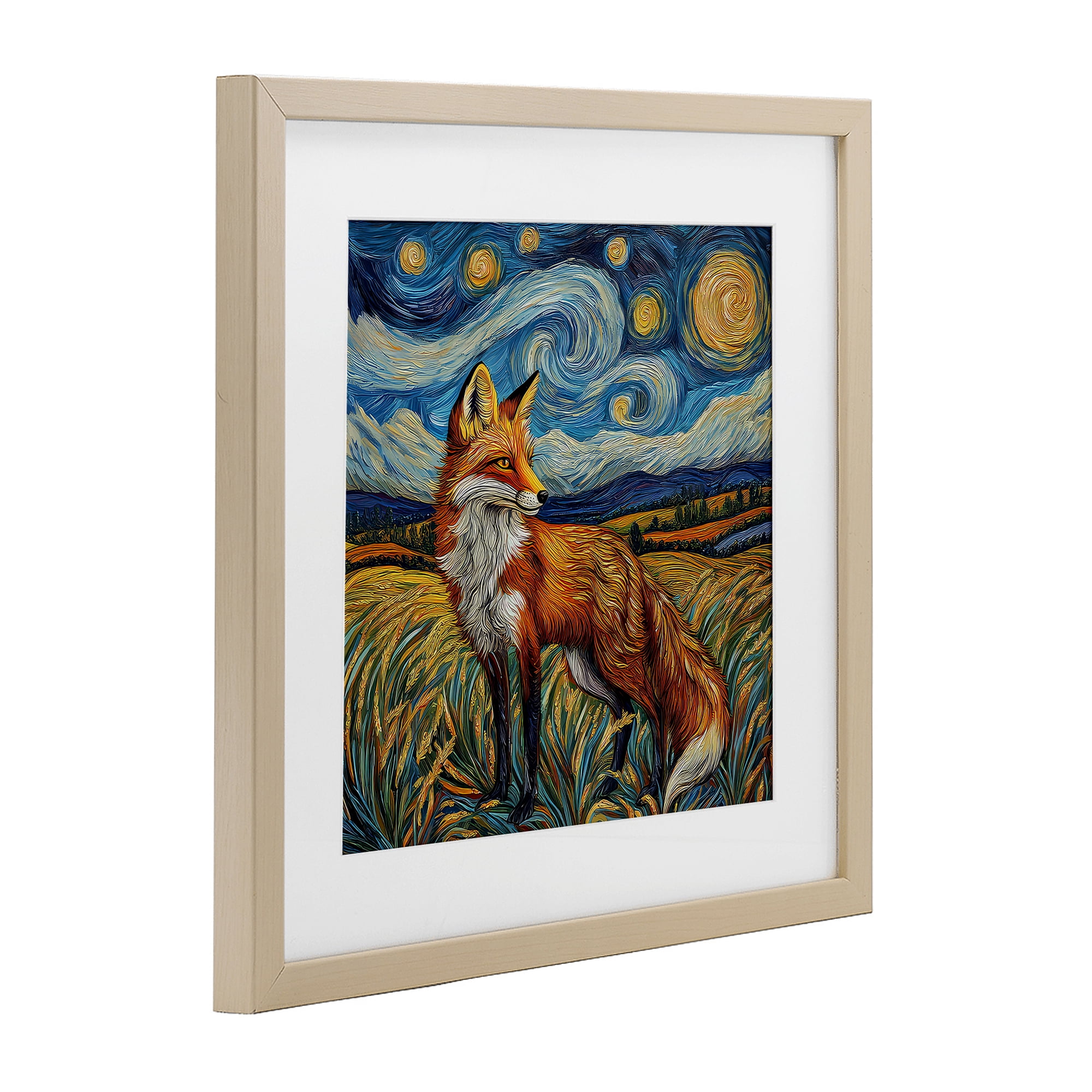 Stupell Industries Swirling Impressionist Fox Birch Framed Print Under Glass, design by The Wands Want