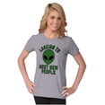 thumbnail image 3 of Funny Nerdy Aliens UFOs Believers Womens Fitted Plus Size Graphic Tee Brisco Brands 2X, 3 of 5