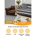 thumbnail image 5 of Boho Black Stripe Couch Cover for 2 Cushion Sofa, Abstract Geometric White Minimalist Washable Loveseat Sofa Covers Slipcover for Sectional Sofas L-Shaped, Couch Throw Cover 71"x118", 5 of 9