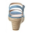 thumbnail image 3 of Stuart Weitzman Miami Espadrille Canvas & Leather Wedge, 8, Blue, 3 of 5