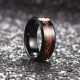 thumbnail image 4 of King Will DARGON 8mm Orange and Black Celtic Dragon Tungsten Carbide Mens Wedding Band Polished Finish Beveled Edge Comfort Fit Size 9, 4 of 7