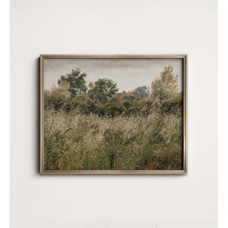 Vintage Cottage Landscape Wall Art Print With French Countryside And Farmhouse Decor