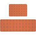 thumbnail image 3 of Kitchen Rug Mat Halloween Geometric, Set of 2, Anti-Fatigue Non-Skid Washable Kitchen Runner Rugs, Orange Check Plain Soft Comfort Rug for Kitchen, Floor Home, Front of Sink, Laundry, 3 of 6