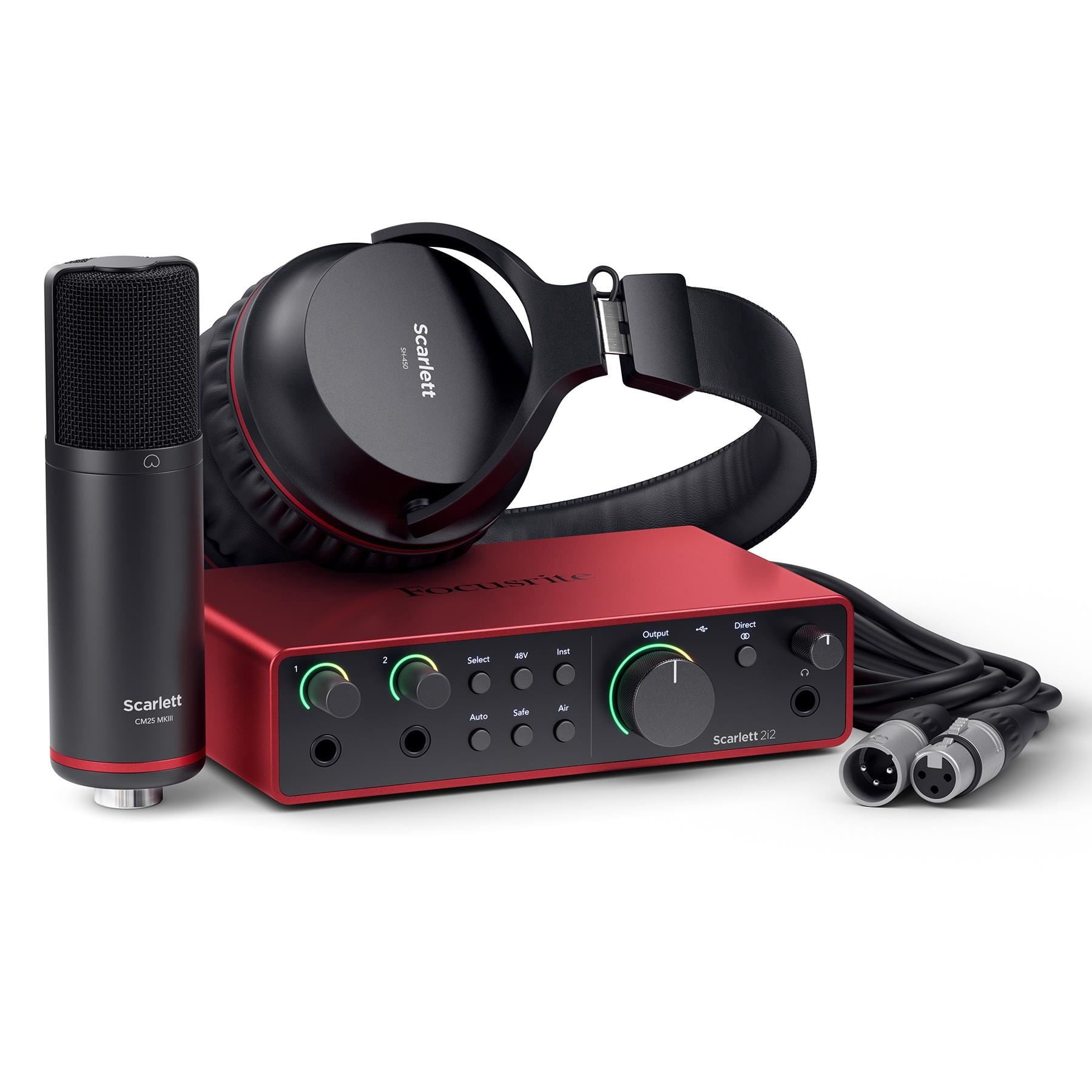 Focusrite Scarlett 2i2 Studio (4th Gen) Recording Package Bundle with Mogami XLR Cable