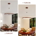 thumbnail image 4 of HEYAN 23.6" Farmhouse Pendant Light  in Walnut Wood Finish, Light Fixtures Over Table，Original Design Multi-Faceted Metal Ring Kitchen Island Lighting for Dining Room Table Coffee Bar Counter, 4 of 7