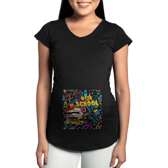 CafePress - Trendy Back To School Tee Women's Maternity T Shirt - Maternity Dark T-Shirt
