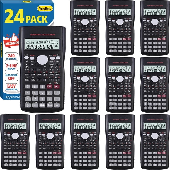 Calculadoras científicas YesBes, paquete de 24 con 240 funciones