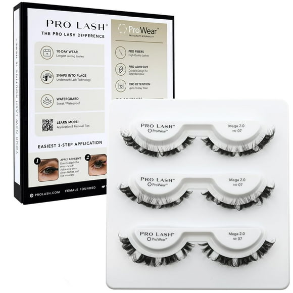 Eyelash Clusters Pro Lash ProWear Mega 2.0 No. 07, negro, 3 juegos