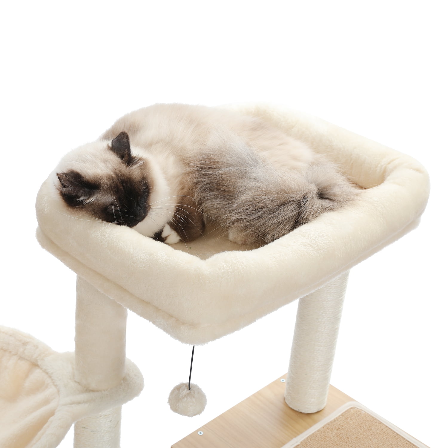 Pefilos 51" Wooden Cat Trees Towers for Large Cats with Cat Scratching Post and Removable Soft Perches Modern Cat Condo for Indoor, Beige Pefilos 51" Wooden Cat Trees Towers for Large Cats with Cat Scratching Post and Removable Soft Perches Modern Cat Condo for Indoor, Beige