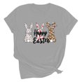 thumbnail image 5 of VBTAPA Women's Happy Easter Shirt Funny Bunny T-Shirt Cute Rabbit Graphic Tees Egg Hunt Holiday Party Tops Sales of Today Gray L, 5 of 6