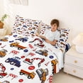 thumbnail image 3 of Castle Fairy Watercolor Splash Motocross Full Size Sheets 4-Piece for Teens, Dirt Bike Rider Bed Sheets for Bedroom, Blue Orange Red, 3 of 6