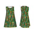 thumbnail image 7 of Logiee Mask And Palm Leaves Print Summer Dresses for Women,Beach Sleeveless Flowy Pocket Tshirt Tank Sundresses,Women's Sleeveless Dress, 7 of 7