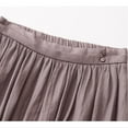 thumbnail image 3 of Women's Linen Long Skirt Summer Elasticized High Waist Bohemian Long Skirt Vintage Elasticized High Waist Pleated A-Line Flared Halter Skirt Ndbuld ,Purple,L, 3 of 5