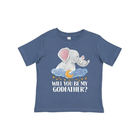 

Inktastic Will You Be My Godfather Elephants Moon and Stars Gift Toddler Boy or Toddler Girl T-Shirt