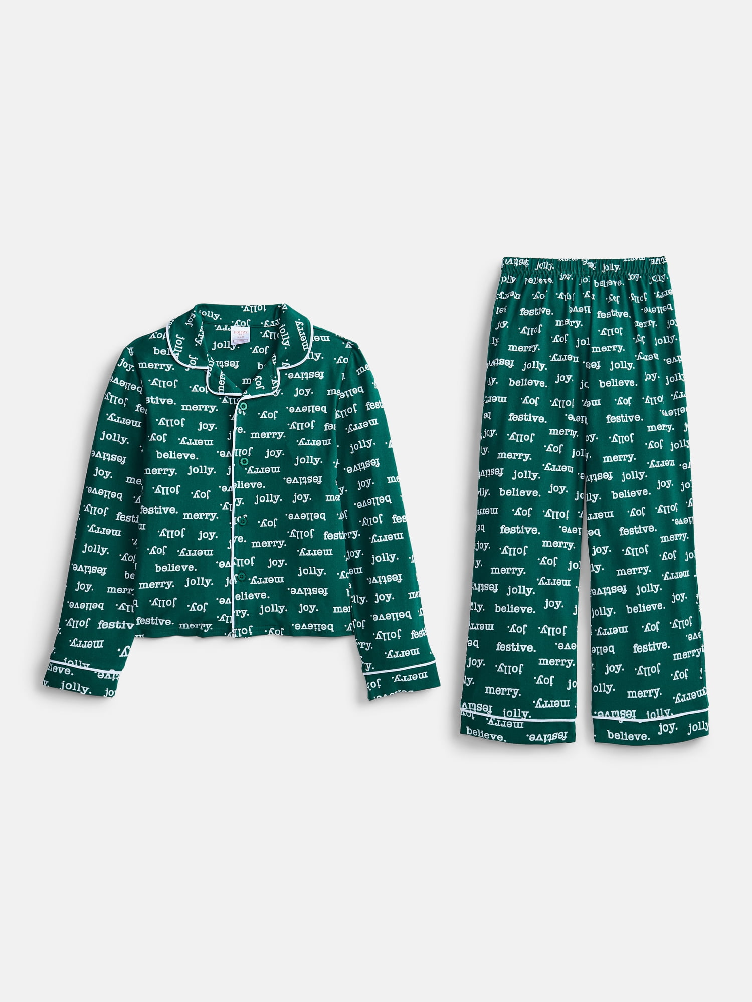 Holiday Time Matching Family Sleepwear Unisex Kids Top and Pants Set, 2-Piece, Sizes S-XL