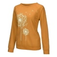 thumbnail image 3 of Camiseta Mujer Manga larga Cuello redondo Tops Poliéster Suéter deportivo Ropa con estampado informal, Caqui, S AweSitey AP003791-04, 3 of 6