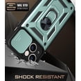 thumbnail image 2 of Case for Apple iPhone 13 Mini with Slide Camera Cover,Military Grade Heavy Duty Protection Phone Case Cover with Magnetic Ring Kickstand for iPhone 13 Mini SJ Green, 2 of 13