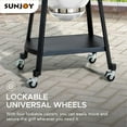 thumbnail image 6 of SUNJOY 20 inch Charcoal Grill, Egg-shaped Outdoor Grill with Pizza Stone, Ultimate BBQ Grill and Smoker with Wheels, White, 6 of 25