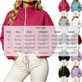 thumbnail image 4 of CBASIHI Womens Cropped Sweatshirts with Pockets- Loose Fit Fall Stand Collar Casual Trendy Zip Up Jackets Blue Size 2XL, 4 of 9
