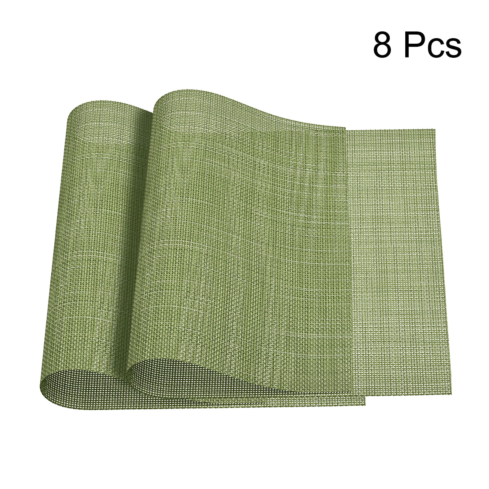 Unique Bargains Durable PVC Washable Woven Place Mat for Dining Tables and Home Use Green