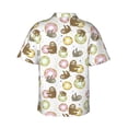 thumbnail image 3 of Balery Donut Sloth Print Men's Hawaiian Shirts Short Sleeve Beach Shirt Relaxed Fit Vacation Button Down Shirts-3X-Large, 3 of 9