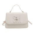 thumbnail image 5 of Bolso cuadrado pequeño de estilo nuevo y de alto valor, de color puro y ambiente sencillo, estilo europeo y americano, bolso de mano informal de gran capacidad, bolso de mensajero para mujer, 5 of 5