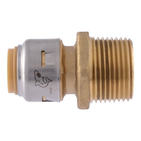 SharkBite Max 1/2 Inch x 3/4 Inch MNPT Reducing Adapter, Push to Connect Brass Plumbing Fitting, PEX Pipe, Copper, CPVC, PE-RT, HDPE, UR116A