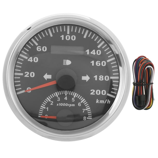 85mm Black GPS Speedometer 0-200Km/H With Tachometer Gauge 8000RPM for Car  Boat