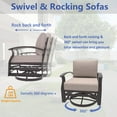 thumbnail image 6 of ALAULM Aluminum Patio Furniture Set with 2 Swivel Chairs 7-seat Metal Outdoor Furniture Patio Sectional Sofas Patio Conversation Set w/5.1" Cushions for Patio, Backyard, Poolside-Sand, 6 of 8