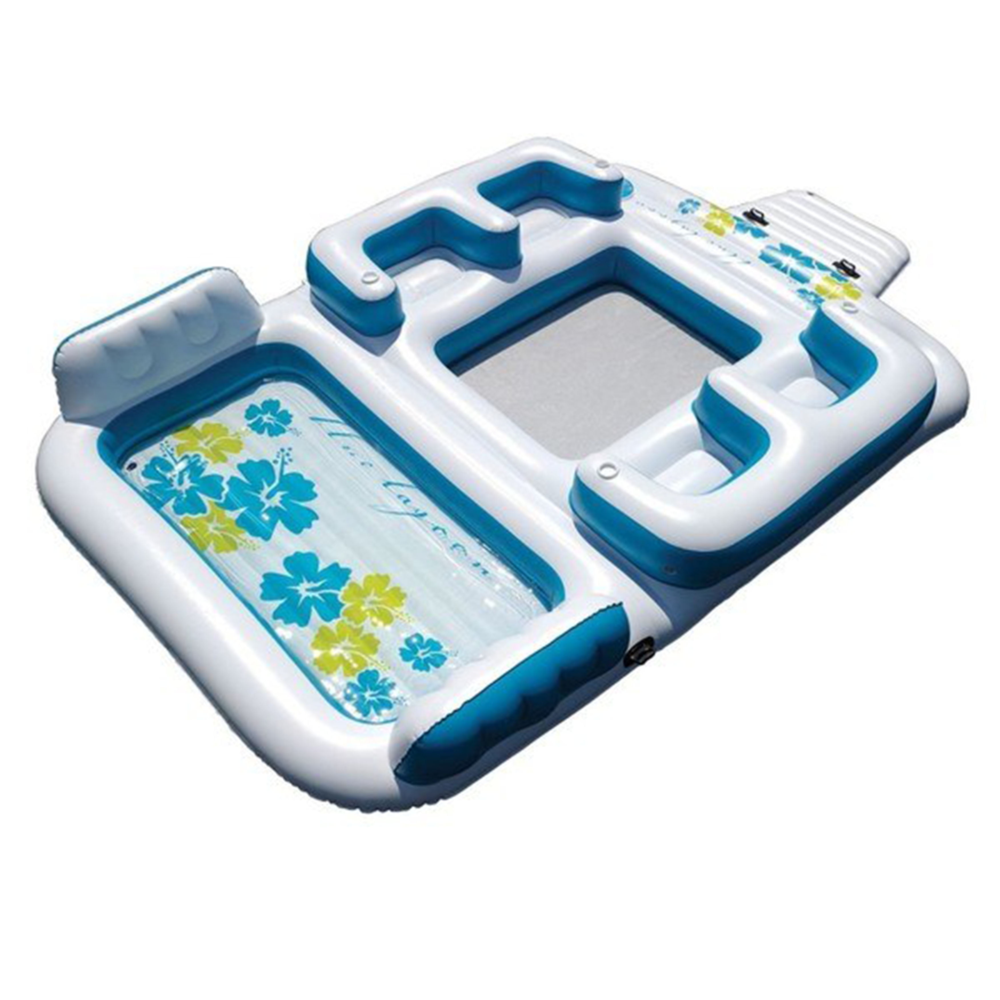 multi person float with cooler