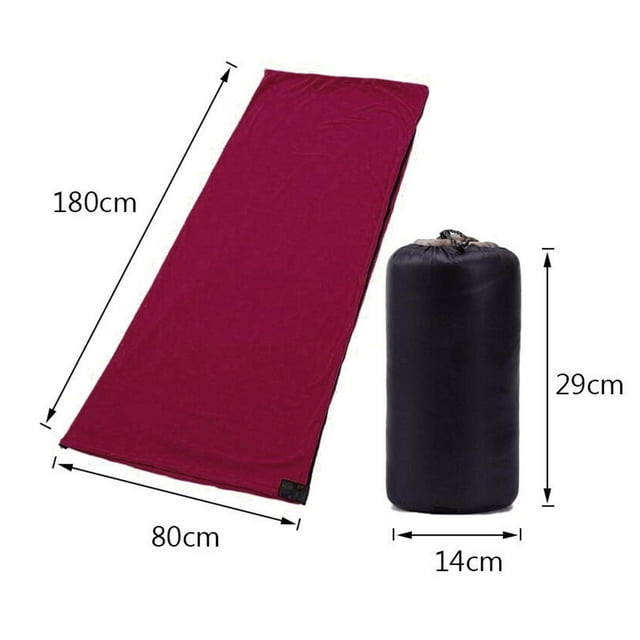 Soft Fleece Sleeping Bag Liner Business Backpacking Thermal Camping Trip Cold Weather Blanket Deep Red