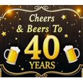 thumbnail image 4 of Black Wooden Background Golden Decorated Cheers Beers 40 Years Banner Party Supplies Photography Props Birthday Decoration Anniversary Celebrations Event Decorations, 4 of 8
