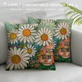 thumbnail image 3 of Qinduosi White Daisy Bloom with Spring Pillow Covers Set of Green Spring Decorations Farmhouse Throw Cushion Case for Home Sofa Couch, 3 of 5