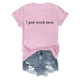 thumbnail image 4 of Wangmeiwg Women s Casual Solid Print Round Neck Short Sleeve Shirt Top Womens T-Shirts Pink M, 4 of 4