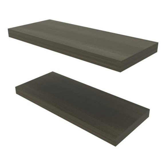 FM FURNITURE Iva Floating shelf in melamine x2 Smokey Oak