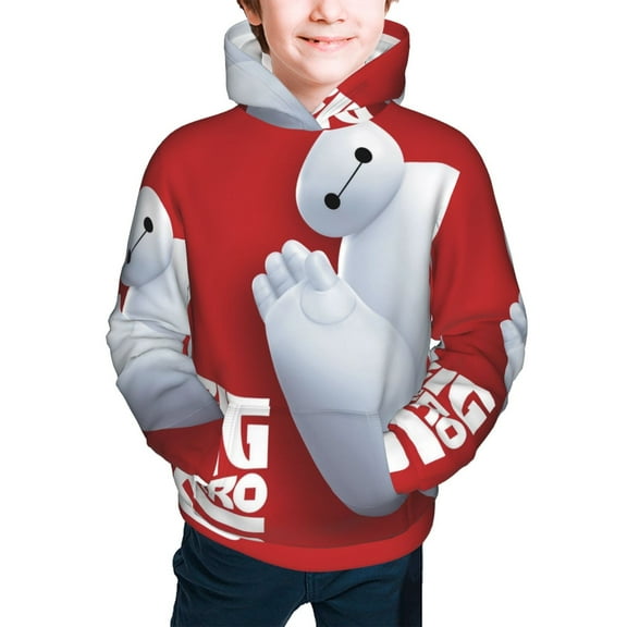 Big Hero 6 Baymax Youth Hoodie Graphic Colorful Cool Kids Hooded Sweatshirts Kangaroo Pocket for Boys Girls Small