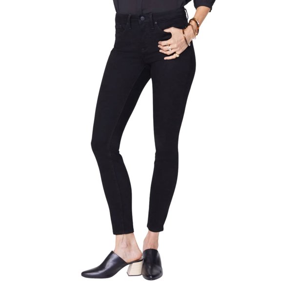 NYDJ Womens Petite Ami Skinny Legging Jean Black 10 Petite