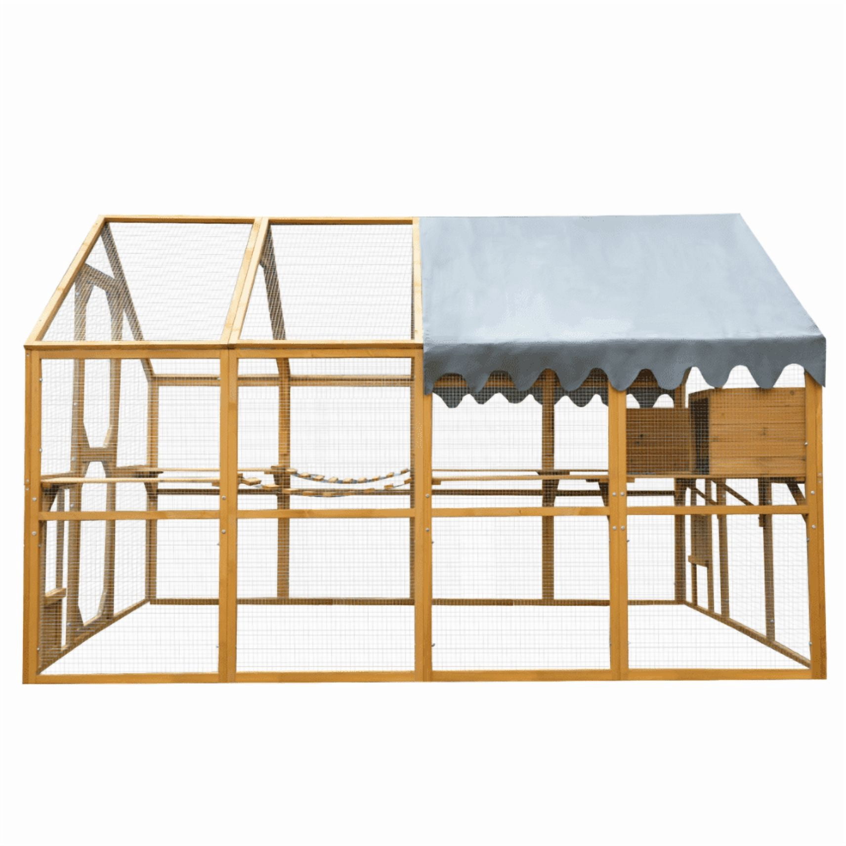 Outdoor Cat House – 110" Large Cat Enclosure Playpen with Platforms for Multiple Cats