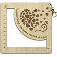 thumbnail image 2 of 1pc Wooden Square Frame Crochet Ruler Knitting Needle Gauge Heart 13x13x0.5cm, 2 of 6