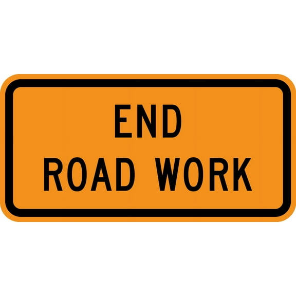 Vinyl Stickers - Road Work Ends - Safety and Warning Warehouse Signs Stickers - 3.5" x 5" - 3 Pack