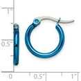 thumbnail image 5 of Stainless Steel Polished Blue Ip-Plated 15.5mm Diameter Hoop Earrings (12 X 15.5) Made In China sre422, 5 of 5