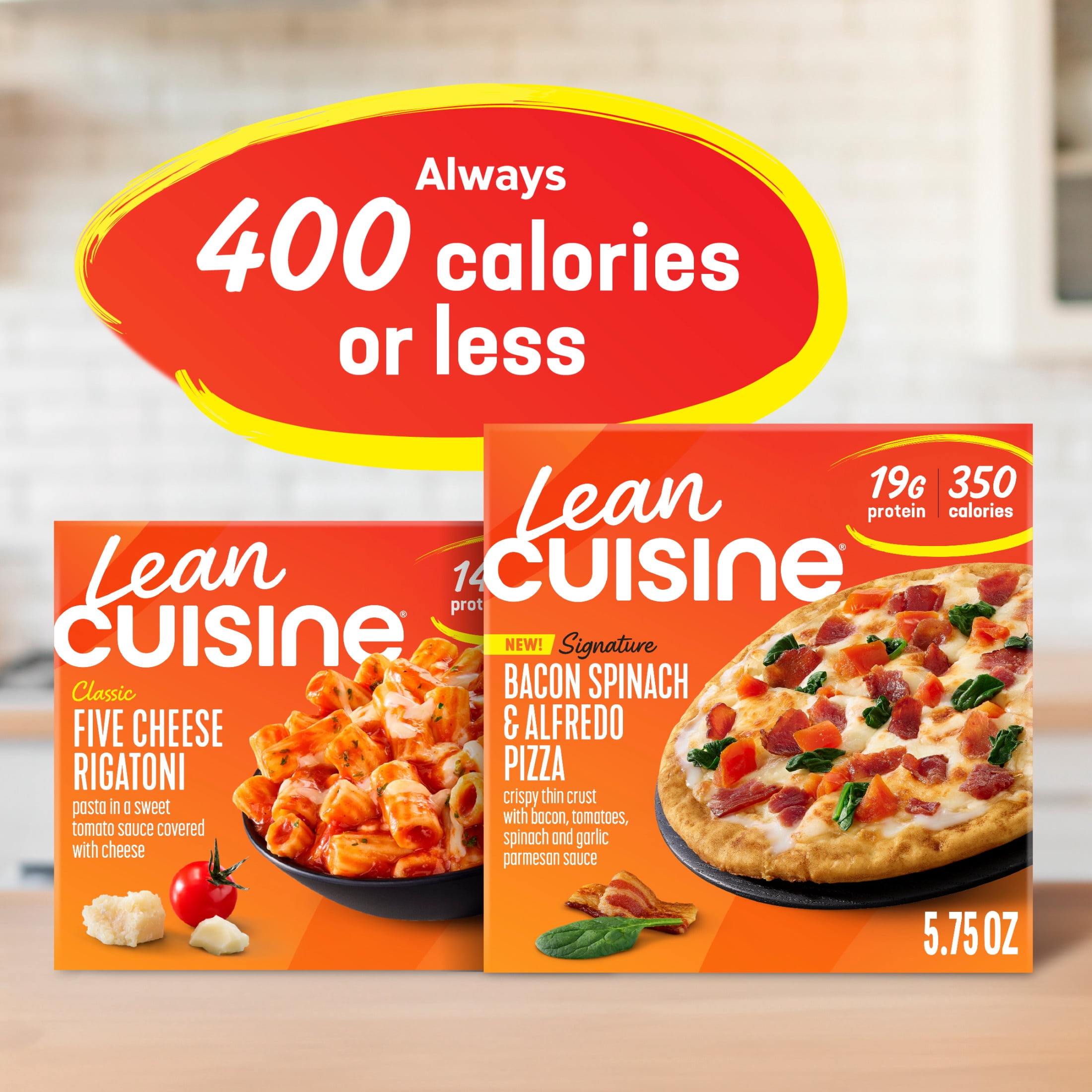 Lean Cuisine Frozen Bacon Spinach Alfredo Personal Pizza with No Tree Nuts or Fish Allergens, 5.75 oz