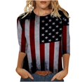 thumbnail image 1 of CHUANK Plus Hauts pour Femmes Chic Décontracté Col Rond Manches Courtes Chemises et Blouses pour Femmes T-Shirts à Imprimé Papillon du 4 Juillet pour Femmes Tunique Graphique Patriotique Tendance Haut d'Été Plage, 1 of 5