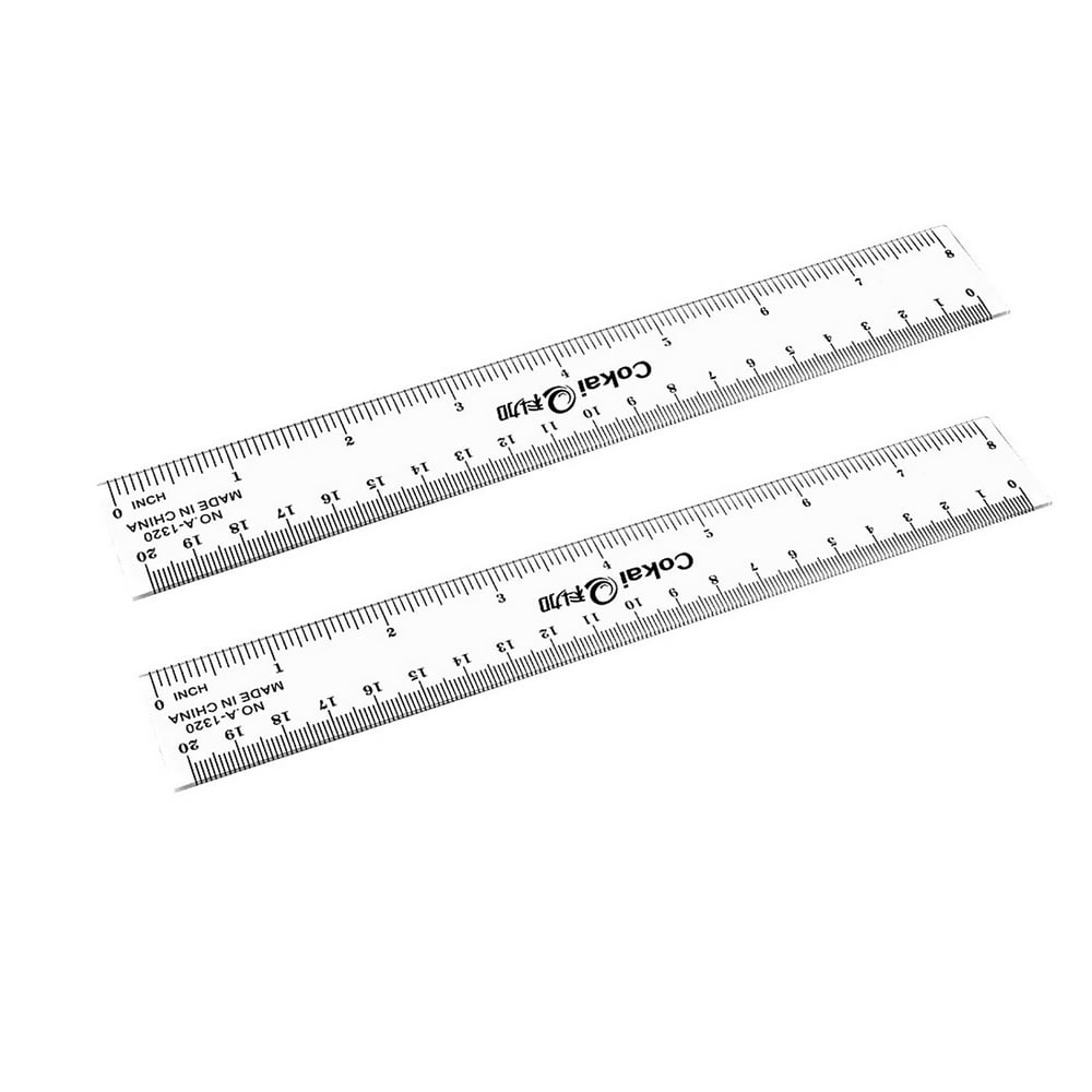 Acrylic Ruler Straight Ruler Measuring Tool Double Scale 20cm/8" 2Pcs