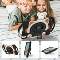 thumbnail image 5 of Dteck Shoulder Strap Case for Apple iPad 8th Generation 10.2" (2020),360° Rotating Hand Strap Kids Friendly Shockproof Cute Rubber Kickstand iPad 7th Gen 10.2" 2019 Protector Cover,Black+Orange, 5 of 6