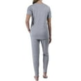 thumbnail image 4 of N Natori Women's Sweater Knit Short Sleeve Top & Jogger Lounge Set (Grey, XXL), 4 of 5