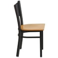 thumbnail image 6 of Flash Furniture 2 Pk. HERCULES Series Black Coffee Back Metal Restaurant Chair - Natural Wood Seat, 6 of 8