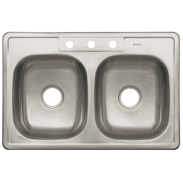 Tarja de empotrar 84 x 56 x 15 cm, doble tina, Foset Basic Foset TA-842TB
