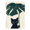 thumbnail image 7 of FORMRS 1-Subject Spiral Notebook 8" x 5" College Ruled 60 Refillable Sheet A5 Hard Cover, Black Cat Plants, 7 of 7